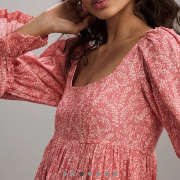 Anthropologie Pilcro Pink Babydoll Mini Dress - Picture 3 of 8